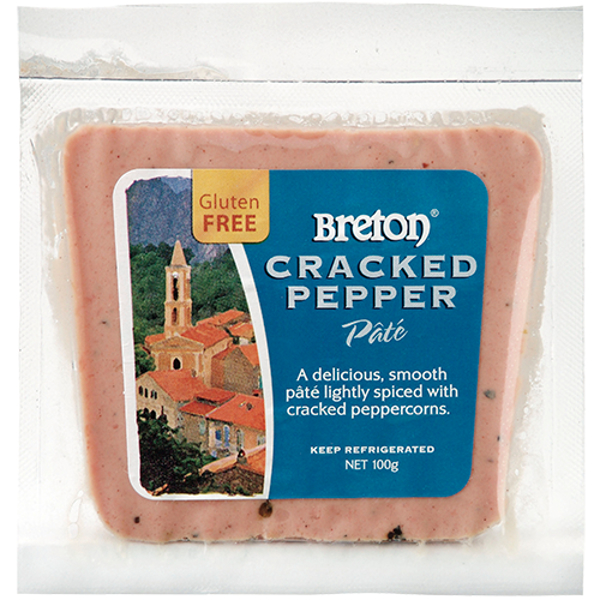 Breton Cracked Pepper Pate, a delicious, smooth pate lightly spiced with cracked peppercorns.